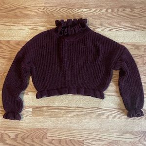 Burgundy Cropped Sweater